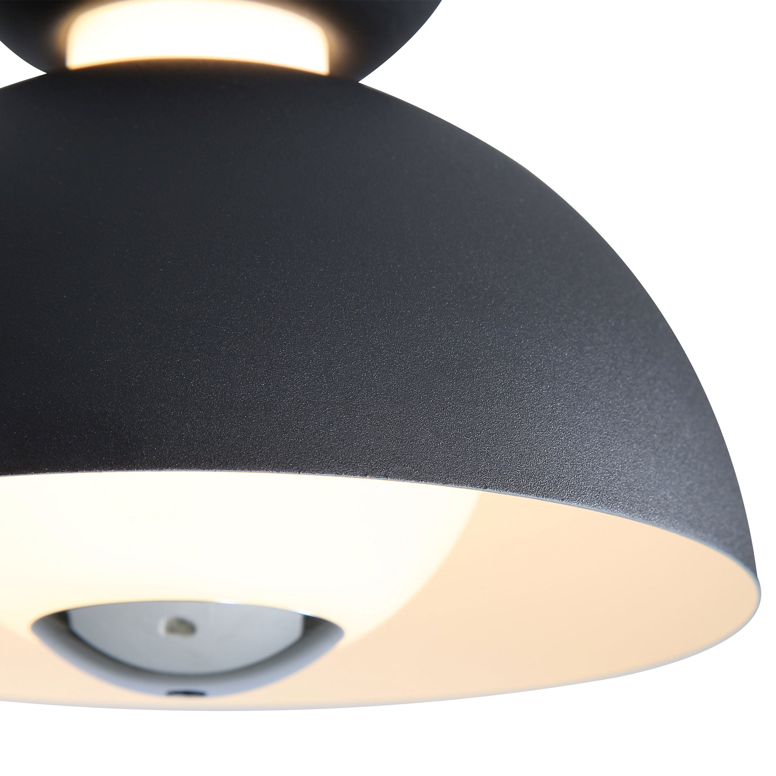 Vintra Integrated LED Pendant in Sand Black and Chrome shade