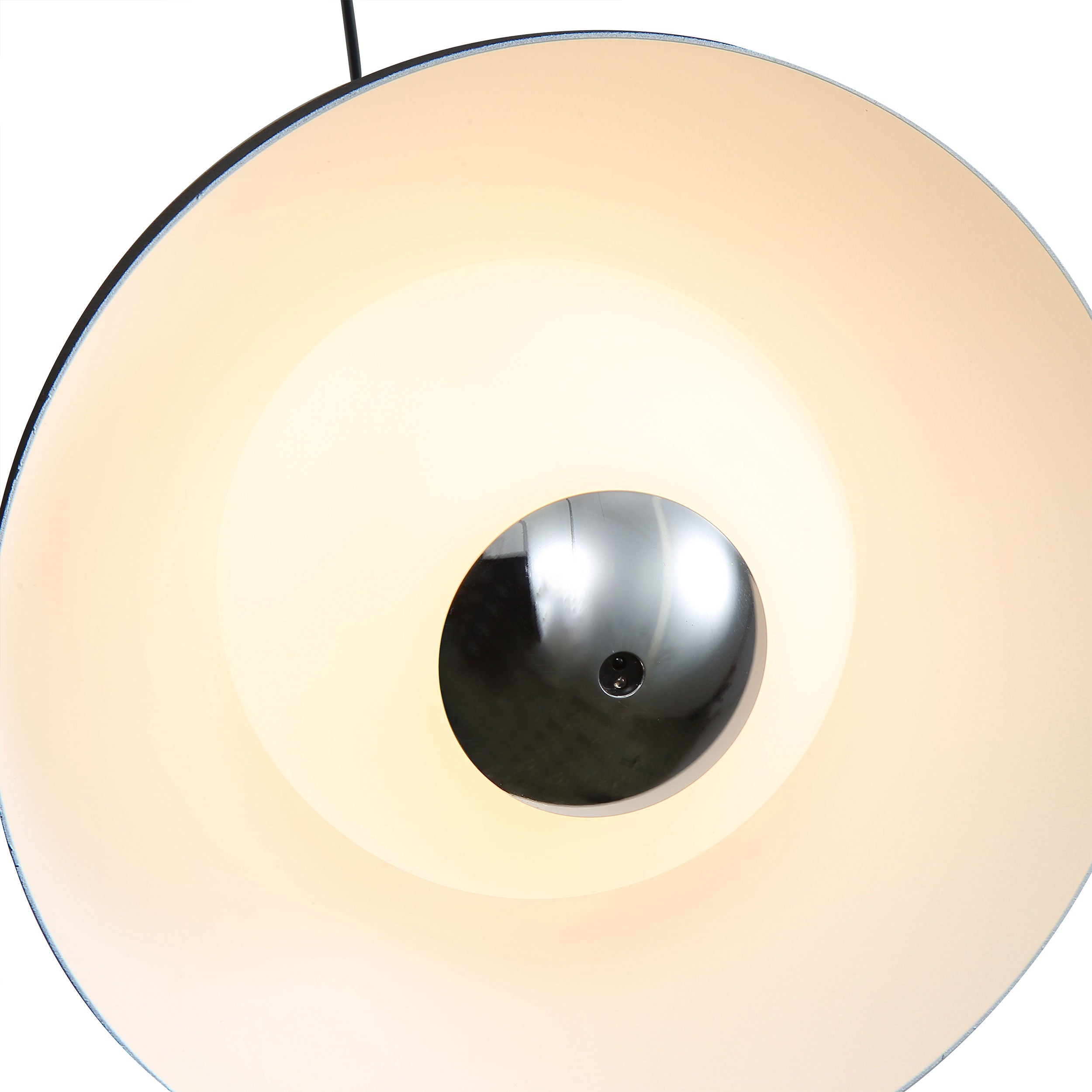 Vintra Integrated LED Pendant in Sand Black and Chrome shade