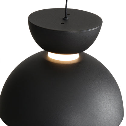 Vintra Integrated LED Pendant in Sand Black and Chrome shade