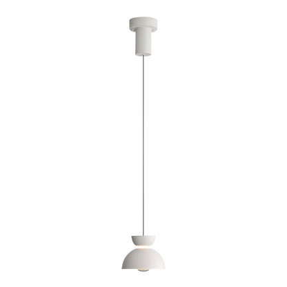 Vintra Integrated LED Pendant in Sand White and Chrome shade