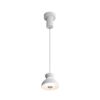 Vintra Integrated LED Pendant in Sand White and Chrome shade