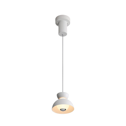 Vintra Integrated LED Pendant in Sand White and Chrome shade