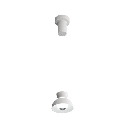 Vintra Integrated LED Pendant in Sand White and Chrome shade, alternate view - Golden Lighting