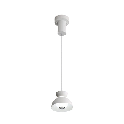 Vintra Integrated LED Pendant in Sand White and Chrome shade