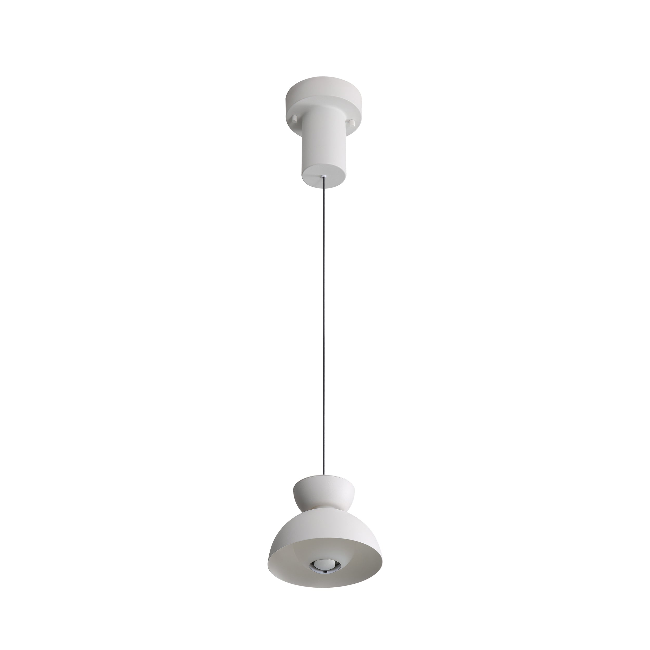 Vintra Integrated LED Pendant in Sand White and Chrome shade
