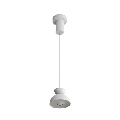 Vintra Integrated LED Pendant in Sand White and Chrome shade