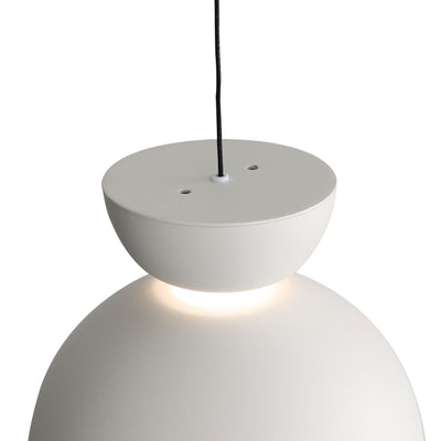 Vintra Integrated LED Pendant in Sand White and Chrome shade, alternate view - Golden Lighting