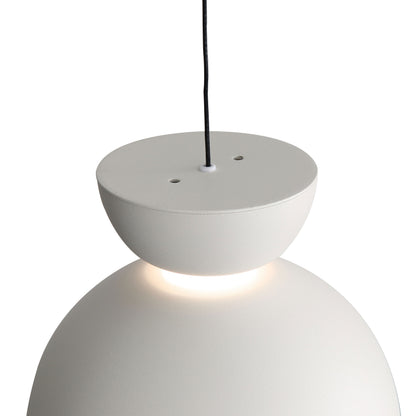 Vintra Integrated LED Pendant in Sand White and Chrome shade