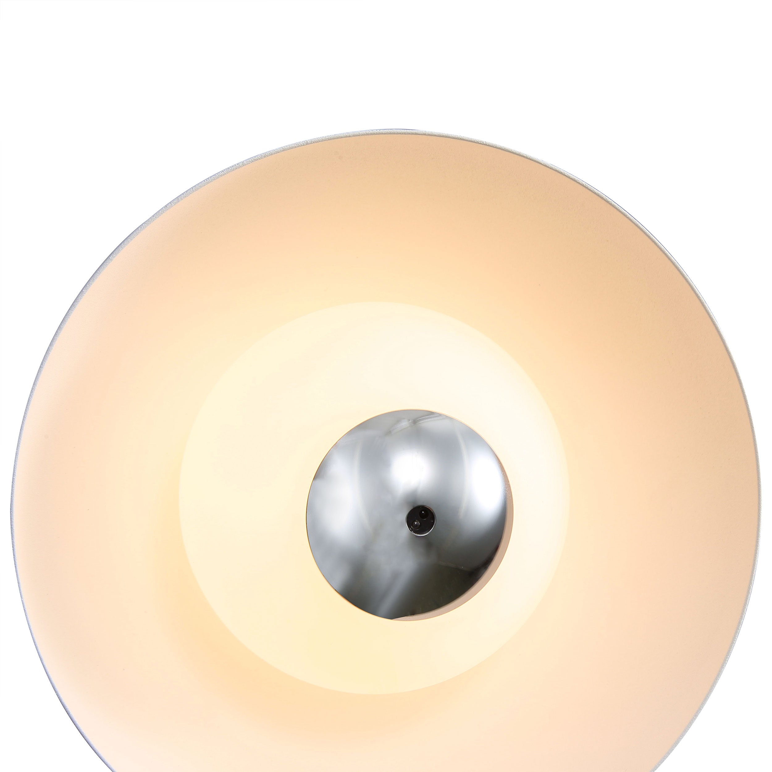 Vintra Integrated LED Pendant in Sand White and Chrome shade