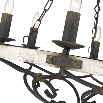 Madera 6-light Chandelier in Antique Black Iron