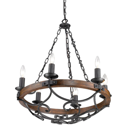 Madera 6-light Chandelier in Black Iron