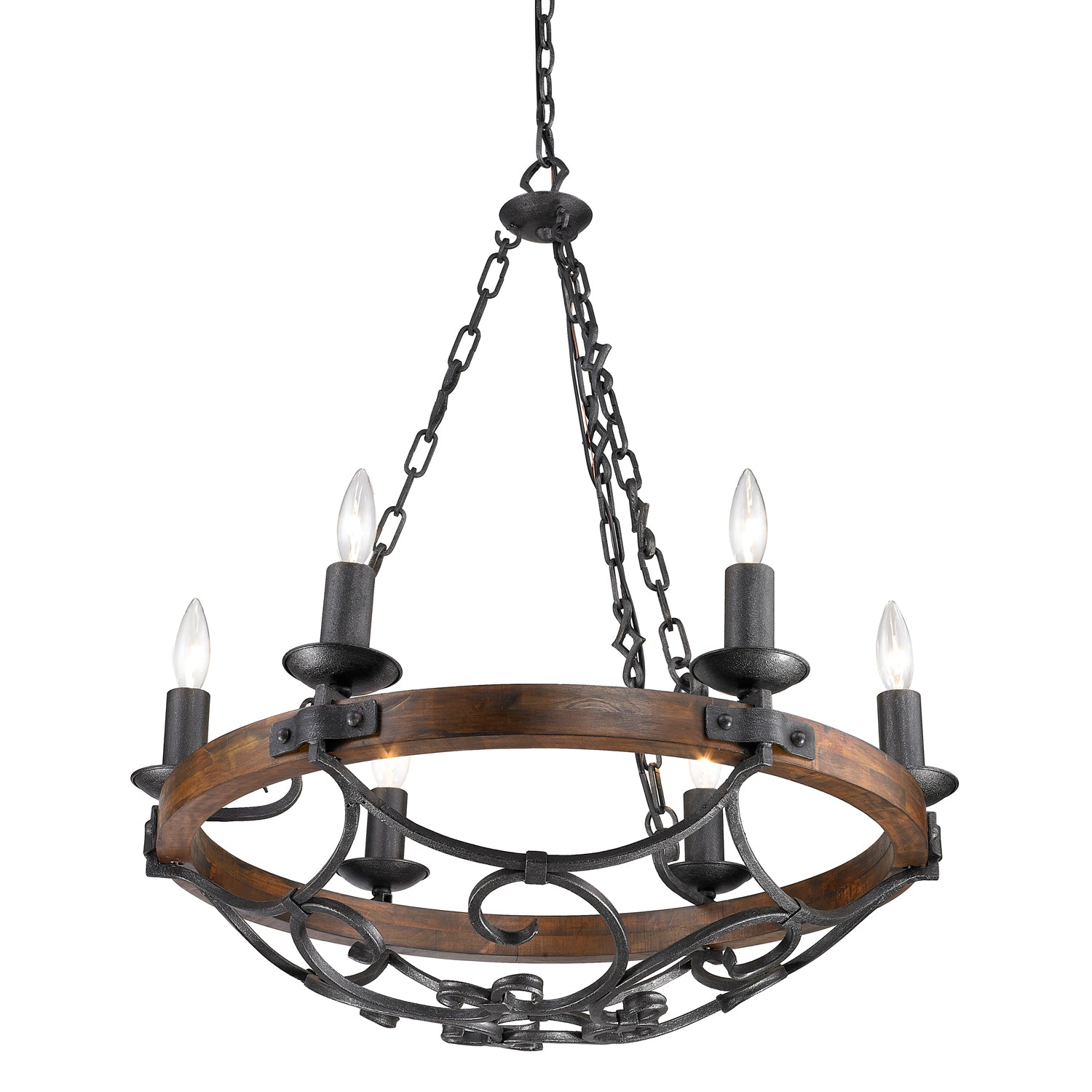 Madera 6-light Chandelier in Black Iron
