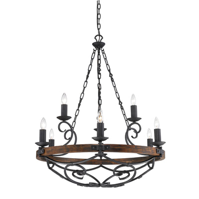 Madera 9-light Chandelier in Black Iron