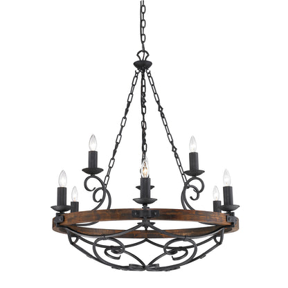 Madera 9-light Chandelier in Black Iron