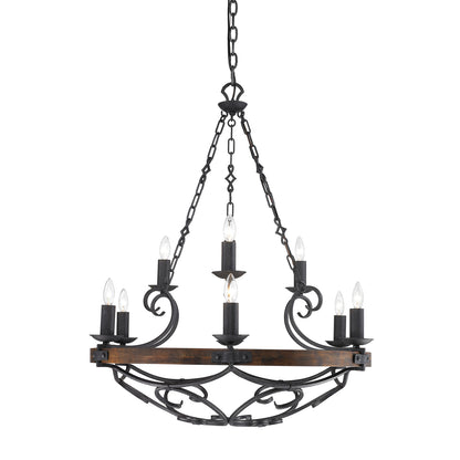 Madera 9-light Chandelier in Black Iron
