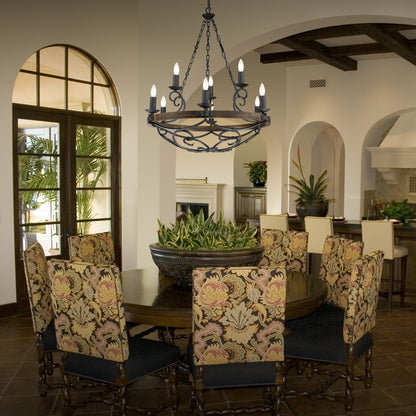 Madera 9-light Chandelier in Black Iron