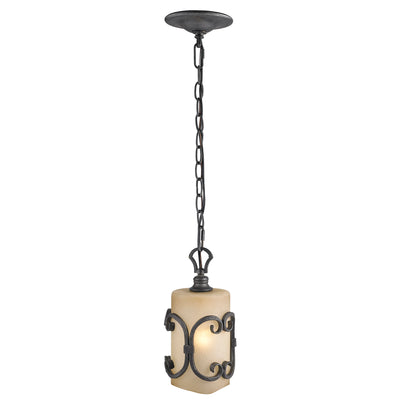 Madera 1-light Pendant in Black Iron, alternate view - Golden Lighting