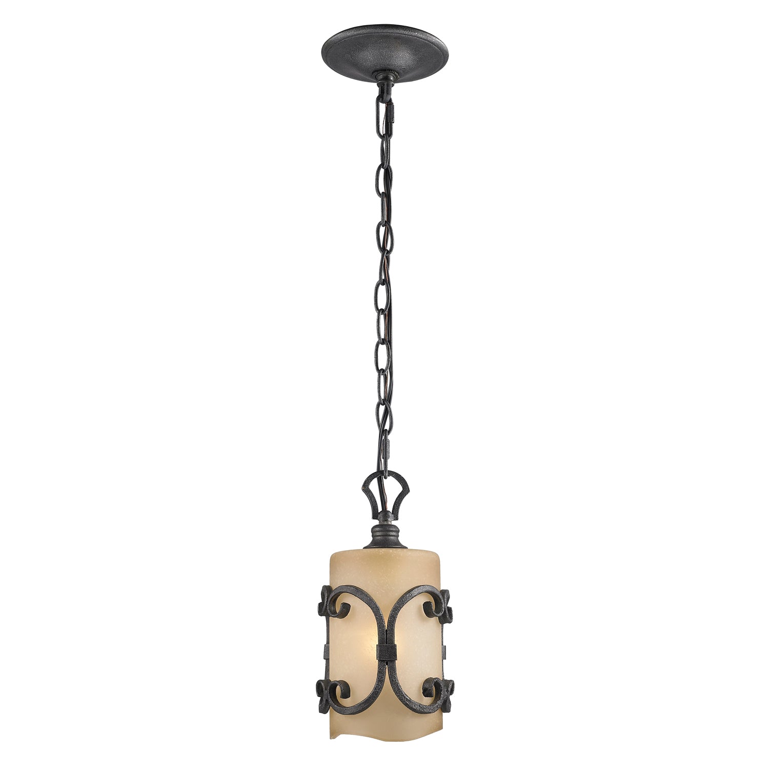 Madera 1-light Pendant in Black Iron