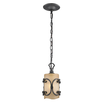 Madera 1-light Pendant in Black Iron, alternate view - Golden Lighting