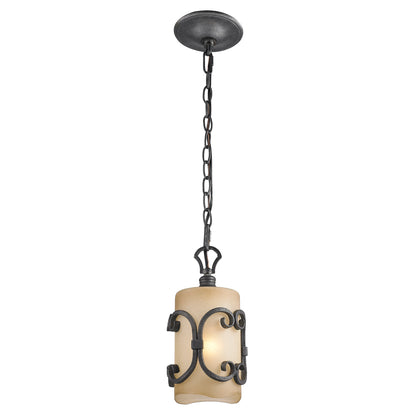 Madera 1-light Pendant in Black Iron
