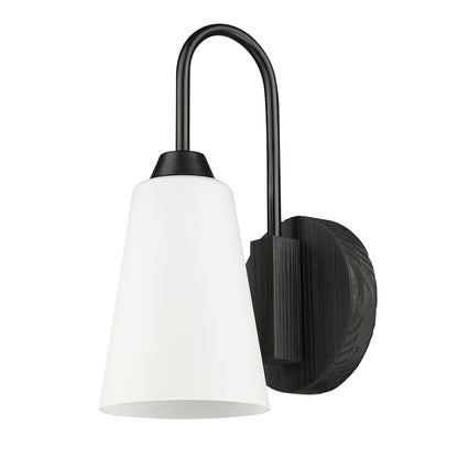 Neela 1 Light Wall Sconce in Matte Black with Opal Glass Shade - - Golden Lighting