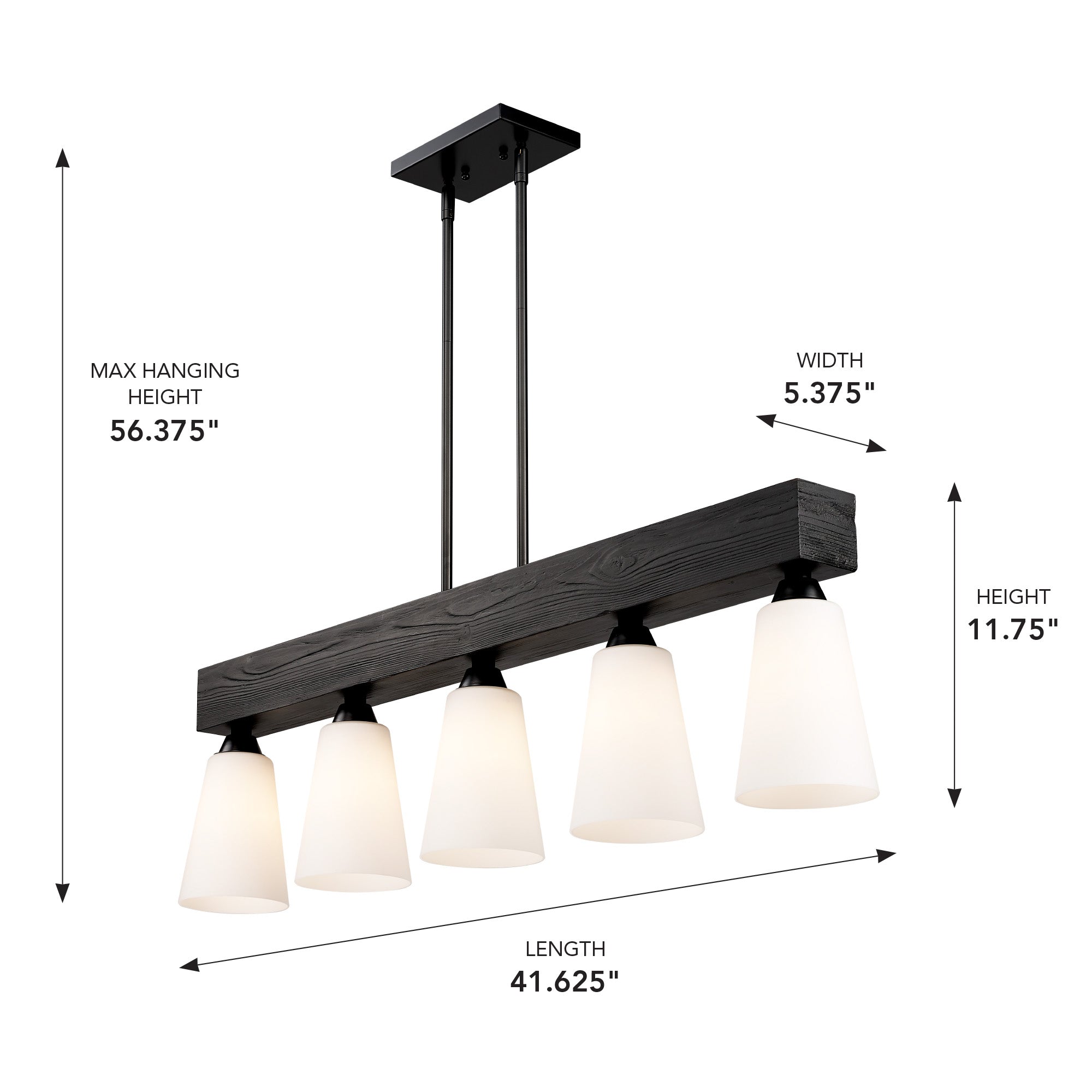 Neela 5-light Island Light in Matte Black