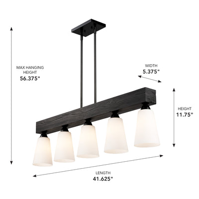 Neela 5-light Island Light in Matte Black