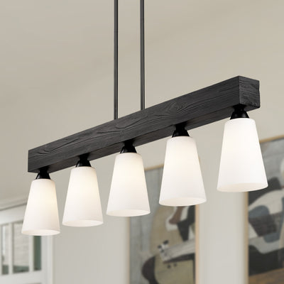 Neela 5-light Island Light in Matte Black