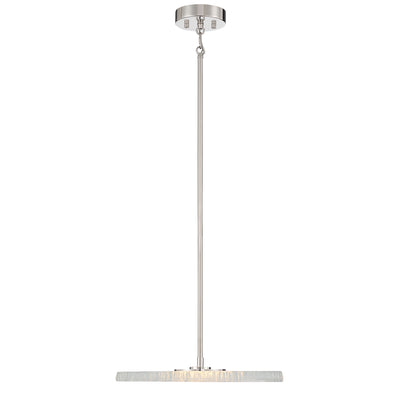 Golden Lighting Luminwood Integrated LED 16in Pendant in Polished Nickel with Wood-Pressed Clear Resin - - Golden Lighting