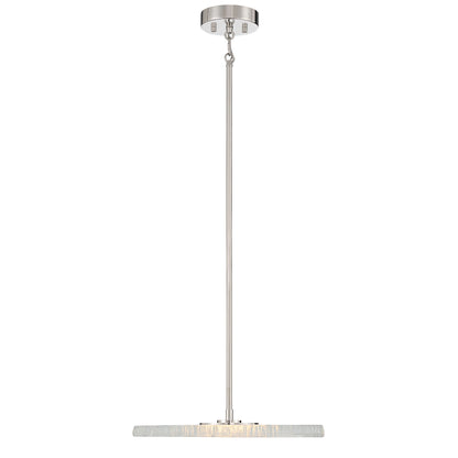 Golden Lighting Luminwood Integrated LED 16in Pendant in Polished Nickel with Wood-Pressed Clear Resin - - Golden Lighting