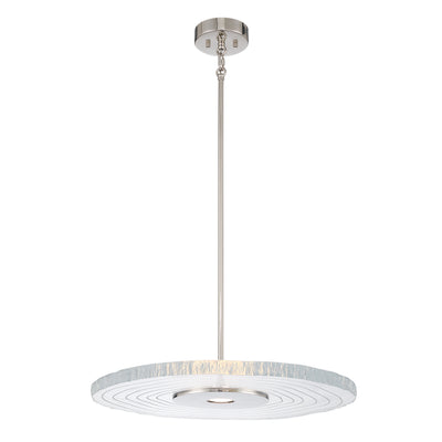 Golden Lighting Luminwood Integrated LED 24n Pendant in Polished Nickel with Wood-Pressed Clear Resin - - Golden Lighting