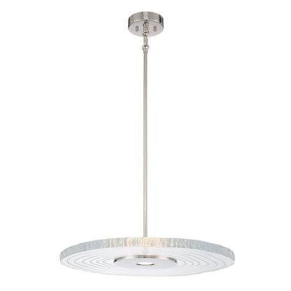 Golden Lighting Luminwood Integrated LED 24n Pendant in Polished Nickel with Wood-Pressed Clear Resin - - Golden Lighting
