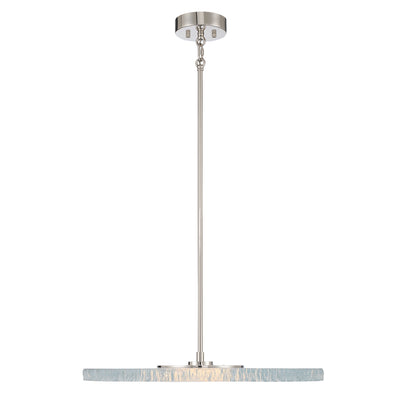 Golden Lighting Luminwood Integrated LED 24n Pendant in Polished Nickel with Wood-Pressed Clear Resin - - Golden Lighting
