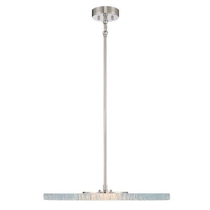 Golden Lighting Luminwood Integrated LED 24n Pendant in Polished Nickel with Wood-Pressed Clear Resin - - Golden Lighting