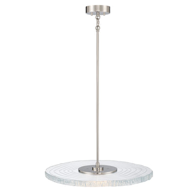 Golden Lighting Luminwood Integrated LED 24n Pendant in Polished Nickel with Wood-Pressed Clear Resin - - Golden Lighting