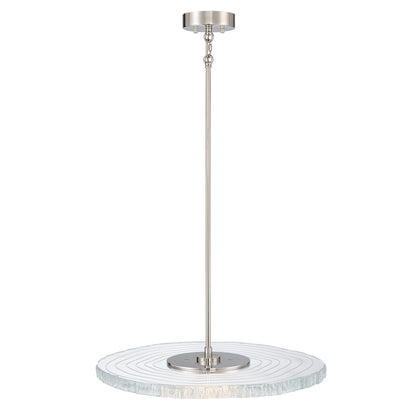 Golden Lighting Luminwood Integrated LED 24n Pendant in Polished Nickel with Wood-Pressed Clear Resin - - Golden Lighting