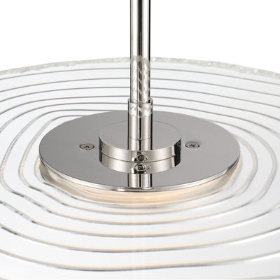 Golden Lighting Luminwood Integrated LED 24n Pendant in Polished Nickel with Wood-Pressed Clear Resin - - Golden Lighting