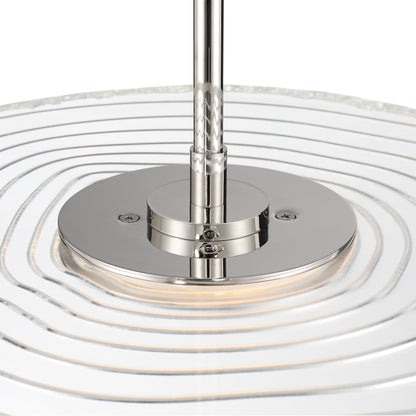 Golden Lighting Luminwood Integrated LED 24n Pendant in Polished Nickel with Wood-Pressed Clear Resin - - Golden Lighting