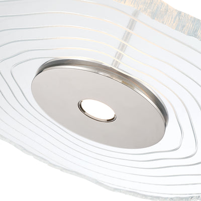 Golden Lighting Luminwood Integrated LED 24n Pendant in Polished Nickel with Wood-Pressed Clear Resin - - Golden Lighting