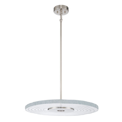 Golden Lighting Luminwood Integrated LED 24n Pendant in Polished Nickel with Wood-Pressed Clear Resin - Default Title - Golden Lighting