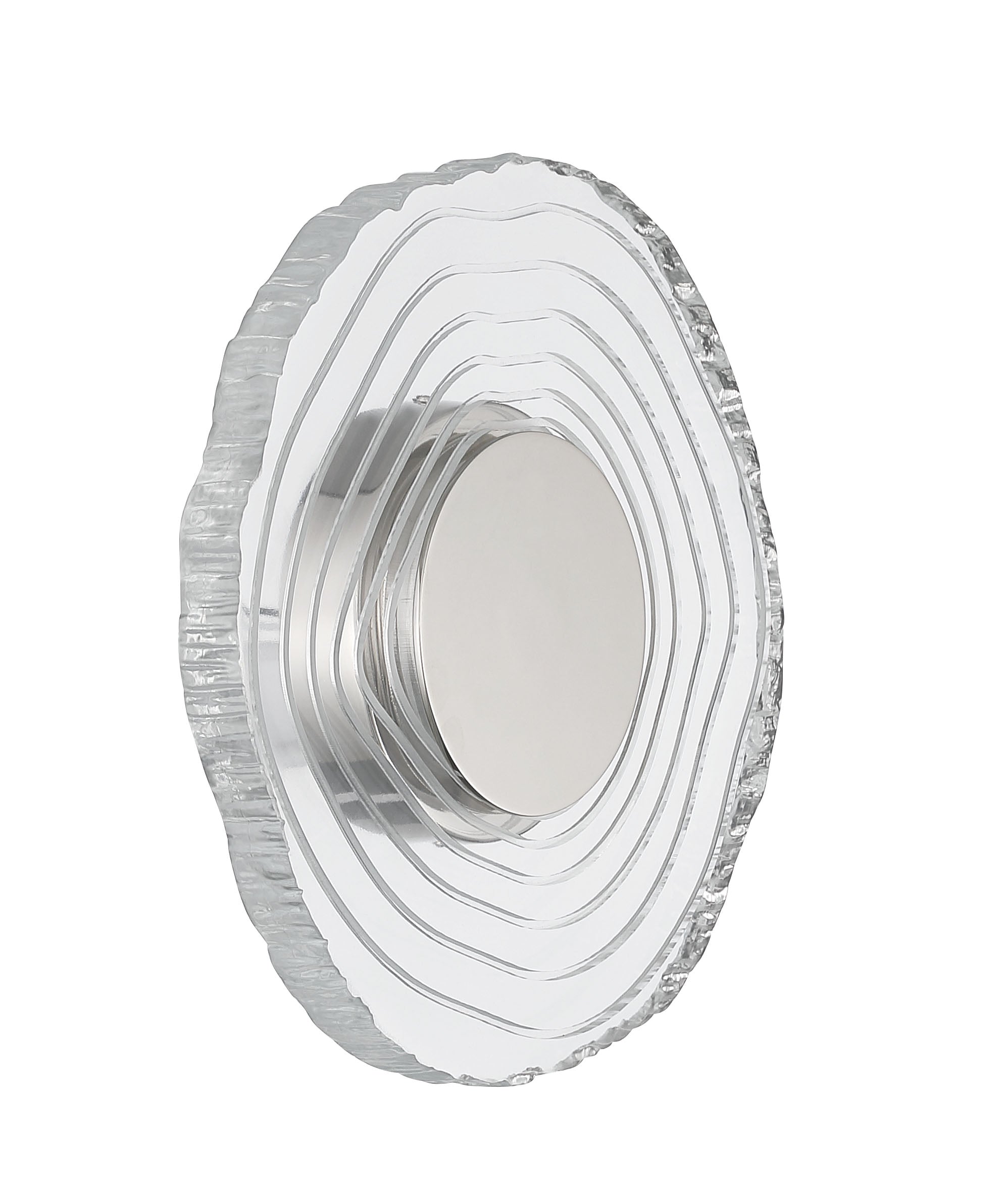 Golden Lighting Luminwood Integrated LED 12in Wall Sconce in Polished Nickel with Wood-Pressed Clear Resin