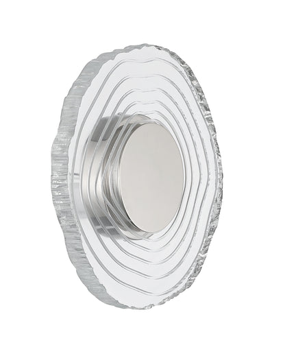 Golden Lighting Luminwood Integrated LED 12in Wall Sconce in Polished Nickel with Wood-Pressed Clear Resin - - Golden Lighting