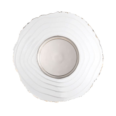 Golden Lighting Luminwood Integrated LED 12in Wall Sconce in Polished Nickel with Wood-Pressed Clear Resin - - Golden Lighting