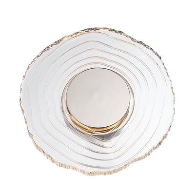 Golden Lighting Luminwood Integrated LED 12in Wall Sconce in Polished Nickel with Wood-Pressed Clear Resin - - Golden Lighting