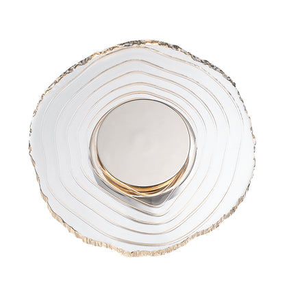 Golden Lighting Luminwood Integrated LED 12in Wall Sconce in Polished Nickel with Wood-Pressed Clear Resin - - Golden Lighting