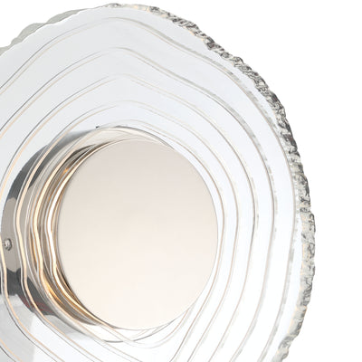 Golden Lighting Luminwood Integrated LED 12in Wall Sconce in Polished Nickel with Wood-Pressed Clear Resin - - Golden Lighting