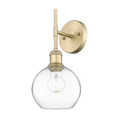 Axel 1-light Wall Sconce in Brushed Champagne Brass and Globe Clear Glass, alternate view - Golden Lighting