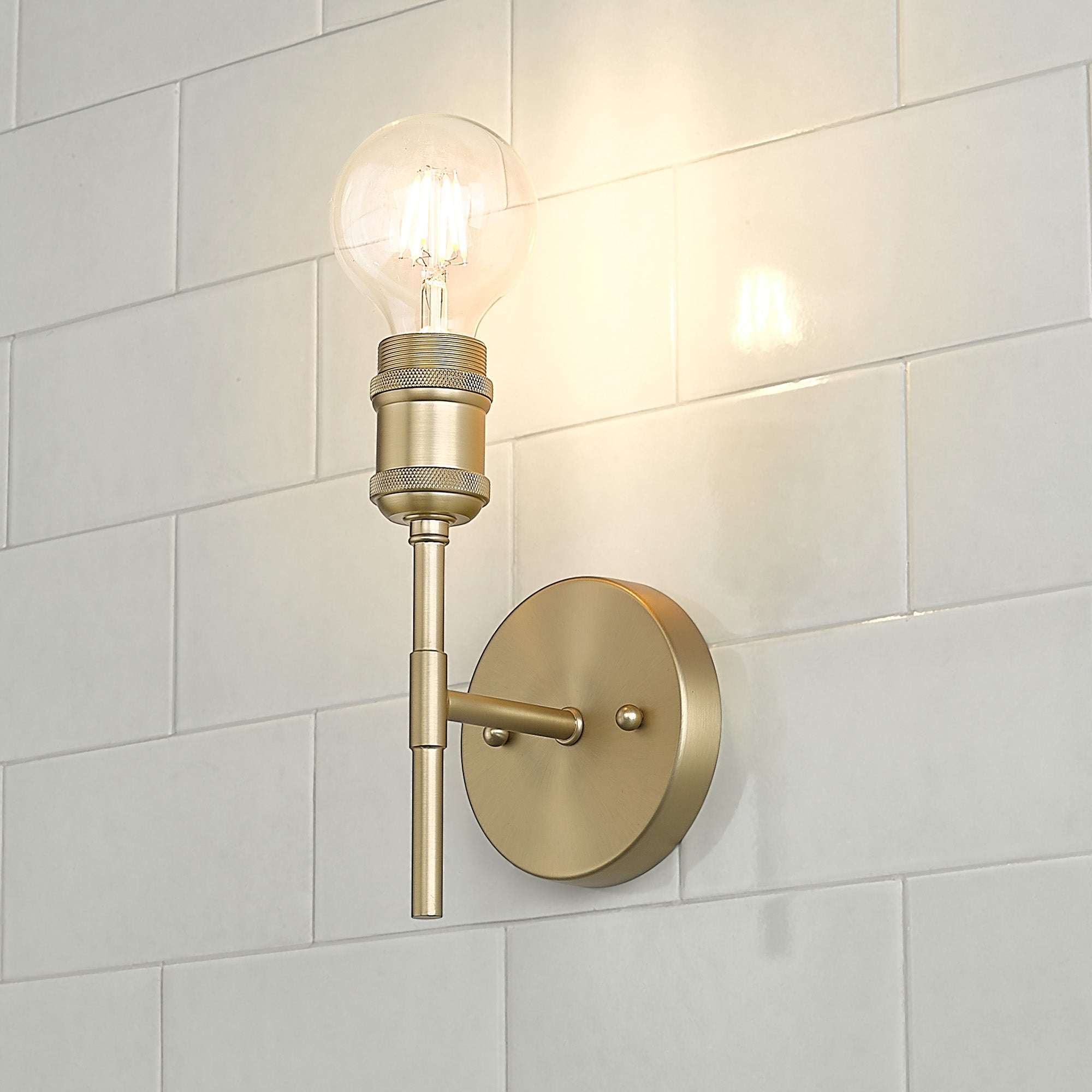 Axel 1-light Wall Sconce in Brushed Champagne Brass, alternate view - Golden Lighting