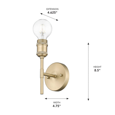 Axel 1-light Wall Sconce in Brushed Champagne Brass, alternate view - Golden Lighting
