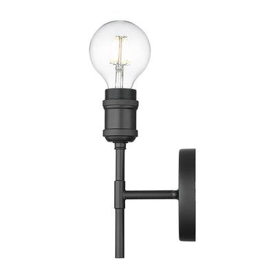 Axel 1-light Wall Sconce in Matte Black, side view - Golden Lighting